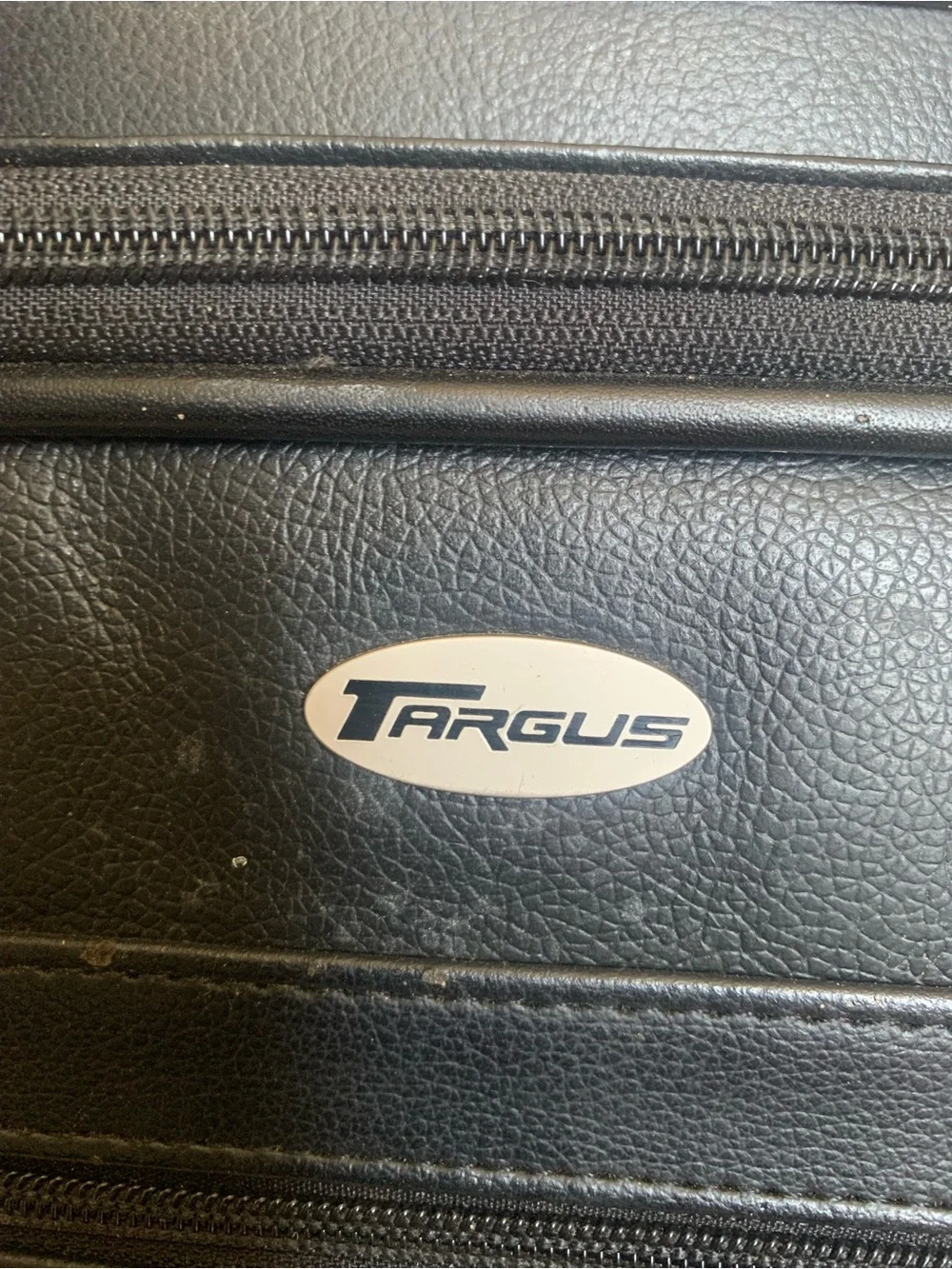 Vintage Large Targus Black Leather Laptop/Messenger Bag/Briefcase Cord Pouch
